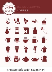 Icons silhouettes coffee