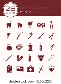 Icons silhouettes dental