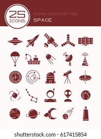 Icons silhouettes space