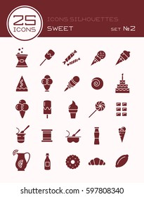 Icons silhouettes sweet set