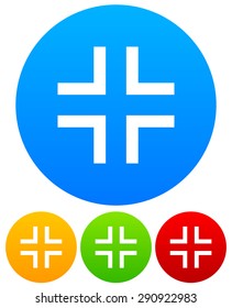 Icons with simple angular, cross hair, reticle symbols.