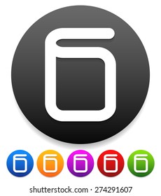 Icons with simple book symbols, contour lines of a book. 5 colors and black version included.