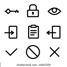 Icons for the site authorization form. Icons are aligned to pixel grid. This means that the images are prepared for use in small-sizes. Perfectly for the Web.