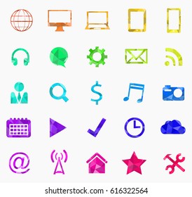 Icons for a site from multi-colored polygons