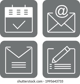 icons for the site notebook letters records address