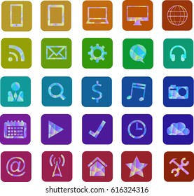 Icons for a site from polygons on multi-colored dies