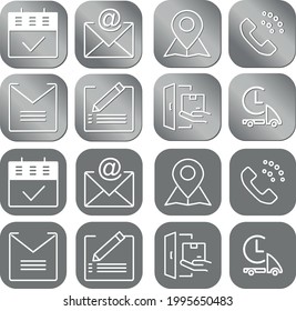 iconos para los contactos de teléfono de la letra de la dirección vectorial del sitio