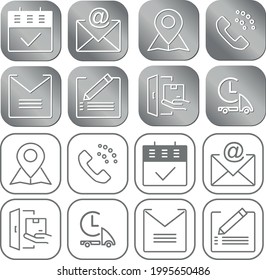 icons for the site vector address letter phone contacts