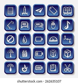 Icons sketches for the site. Isolated on white background