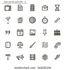 Icons sketches for the site. Isolated on white background