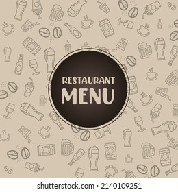 Icons of sketchy food free vector food and kitchen seamless patterns background free vector