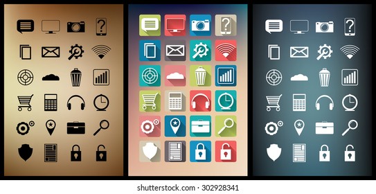 icons for smart phones and tablets