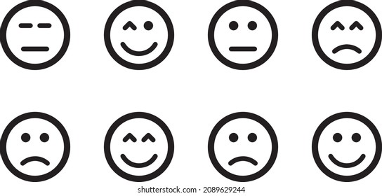 icons smile design reaction icon line