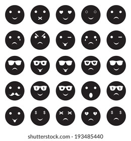 Icons of smiley faces - Vector