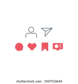 Icons for social media applications. Vector