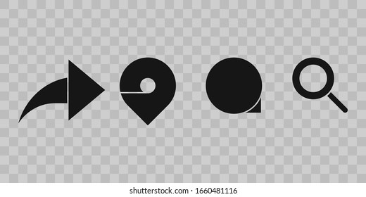 Icons for social media. Vector illustration in flat design