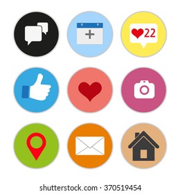 icons for social networking in a circle