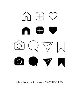 Icons for social networking vector illustration in flat
