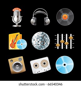 Icons for sound. Vector illustration.