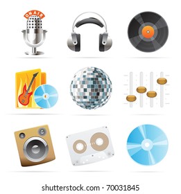 Icons for sound. Vector illustration.