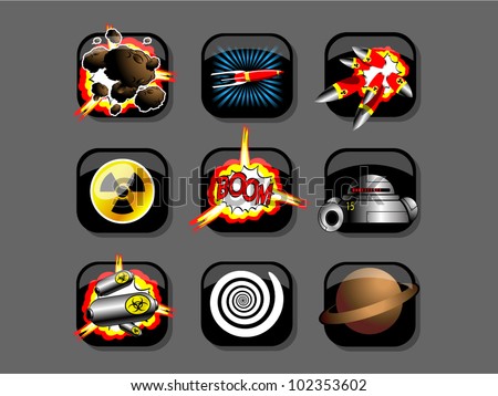 icons space cartoon