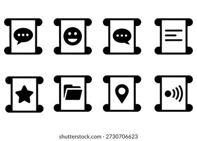 Symbole Sprechblase Smiley Stern Ordner Position Signal