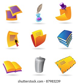 Icons for stationery. Vector illustration.