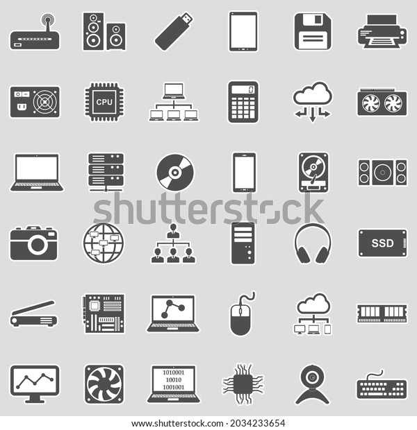 Icons Sticker Design Vector Illustration Stock Vector (Royalty Free ...