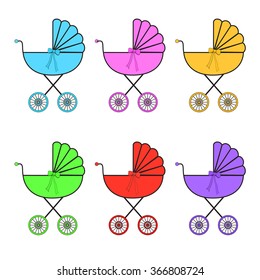 icons, stickers accessible in different colors EPS 10