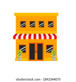 Icons of a store on white background. 