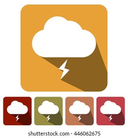 icons storm cloud flat for Web, Mobile and business
