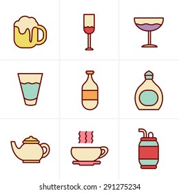 Icons Style Beverage icons