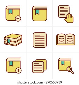 Icons Style  Book Icons Set, Vector Design