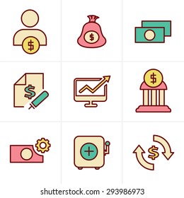 Icons Style  Finance icon set,vector