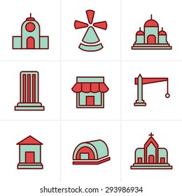 Icons Style  Set of house icons