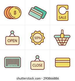  Icons Style Shopping Icon Set