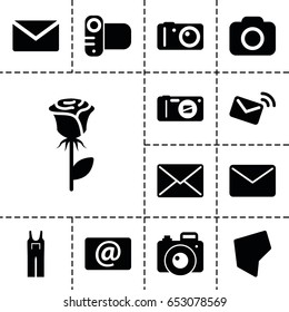 icons such as jumpsuit, rose, camera, email, land territory