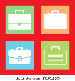 Icons for suitcase, briefcase, bag, portfolio, vector illustration in flat, EPS10.