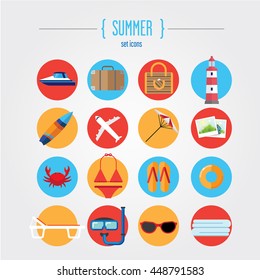 Icons summer holiday