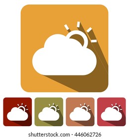 icons sun cloud flat for Web, Mobile and business