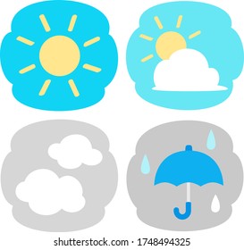 Icons of the sunny and rainy sky