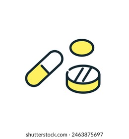 Icons of supplements. Simple illustration.