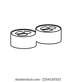 icons of sushi rolls on a white background, vector illustration