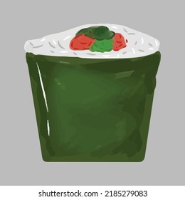 Icons sushi, sashimi, maki, sushi roll and more. Simple flat vector illustration for web site or mobile app