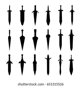 Icons swords different types