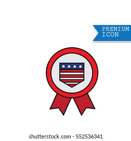 icons with symbols of the USA fof 4th july american independence day
