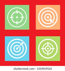 Icons for target, dart, aim, goal, vector illustration in flat, EPS10.