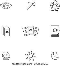 Icons - Tarot, Reading, Spread, Sun, Moon, Universe, Magical, Crystal
