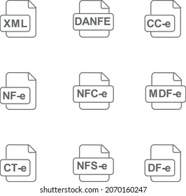 Icons of tax documents, purchase and shipping notes