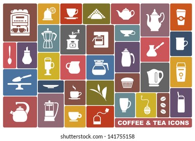 Icons of tea and coffee